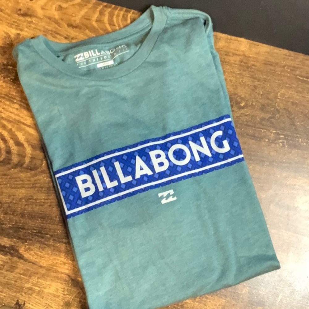 Billabong Shirt Mens Green Surf Logo Graphic Tee